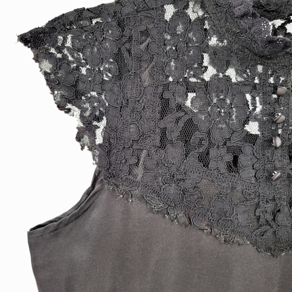 RARE VINTAGE Y2K MORBID Gothic Lace Blouse Black - Picture 3 of 14
